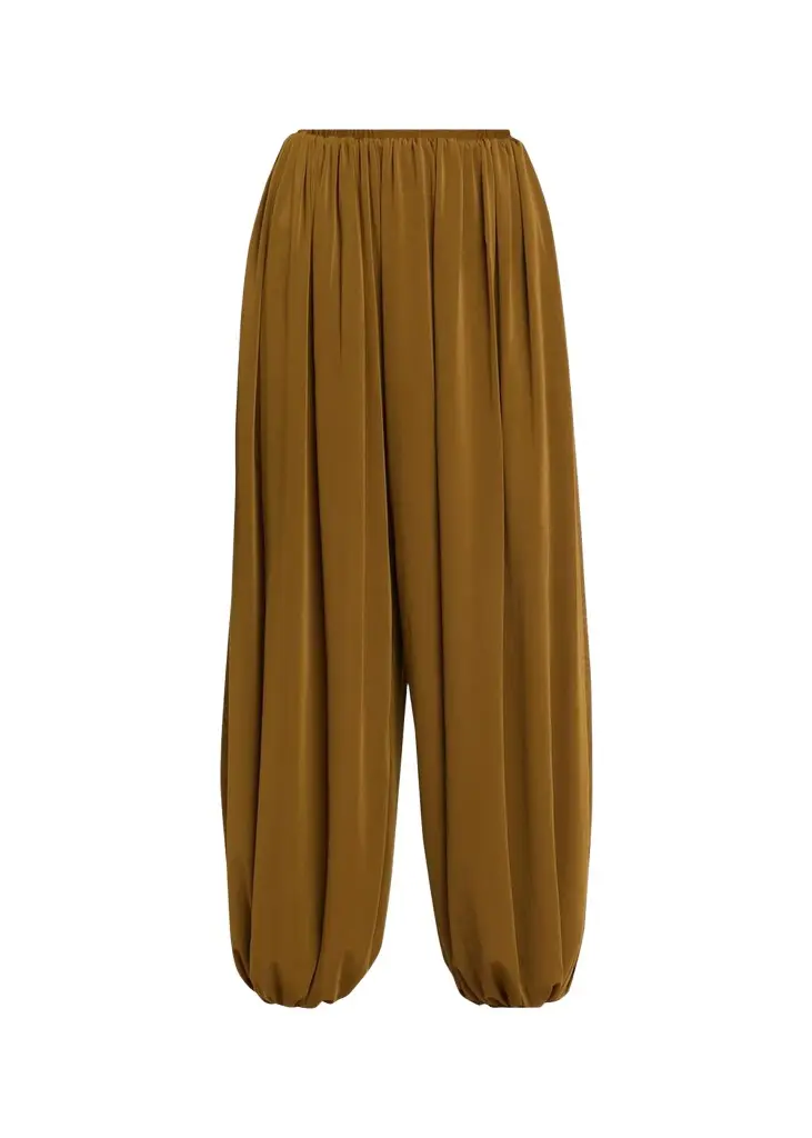 Ronny Kobo Renier Ruched Wide-Leg Jersey Pants