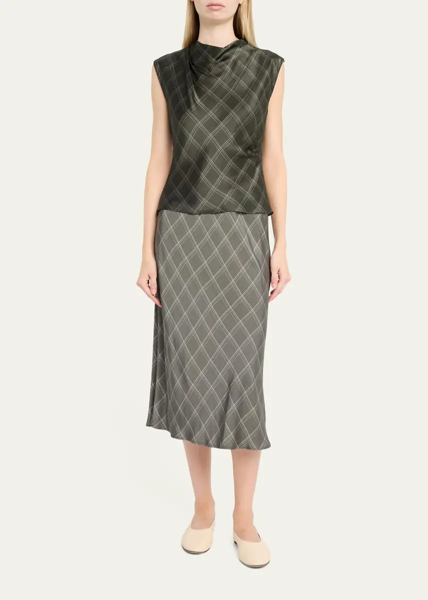Vince Diamond Plaid Midi Skirt | Thumbnail 2