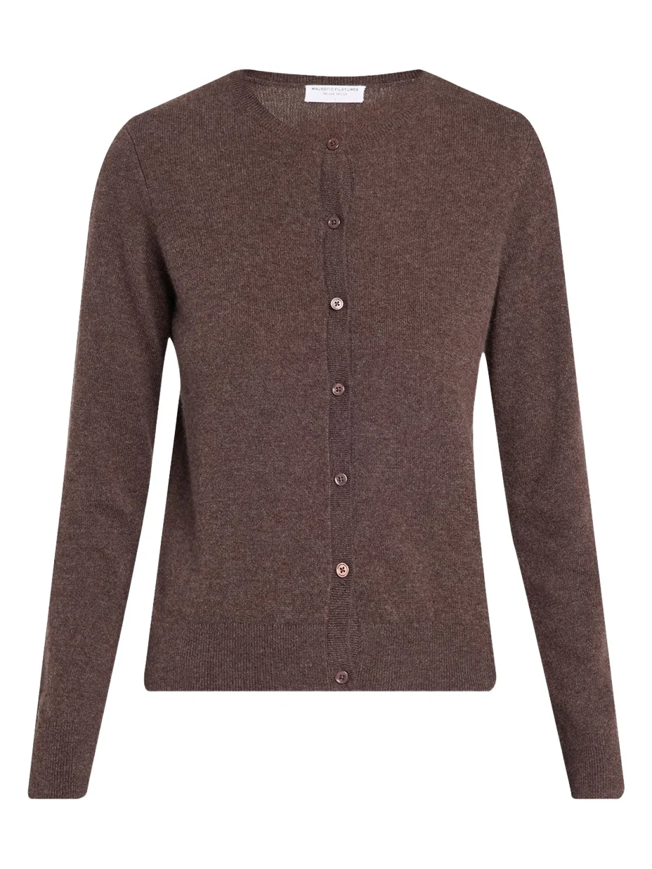 Cashmere Button-Front Crewneck Cardigan Cashmere Button-Front Crewneck Cardigan