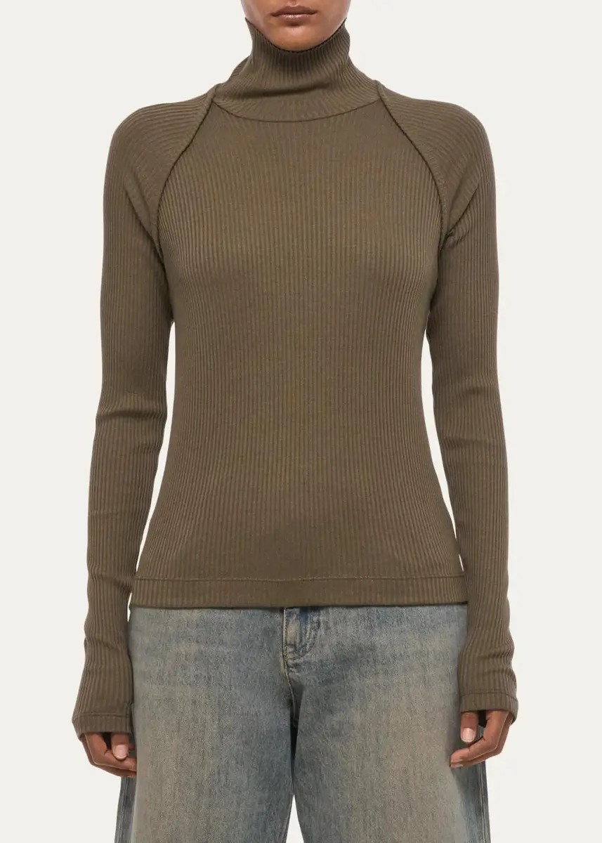 Helmut Lang Rib-Knit Shrug Turtleneck | Thumbnail 4 Helmut Lang Rib-Knit Shrug Turtleneck | Thumbnail 4