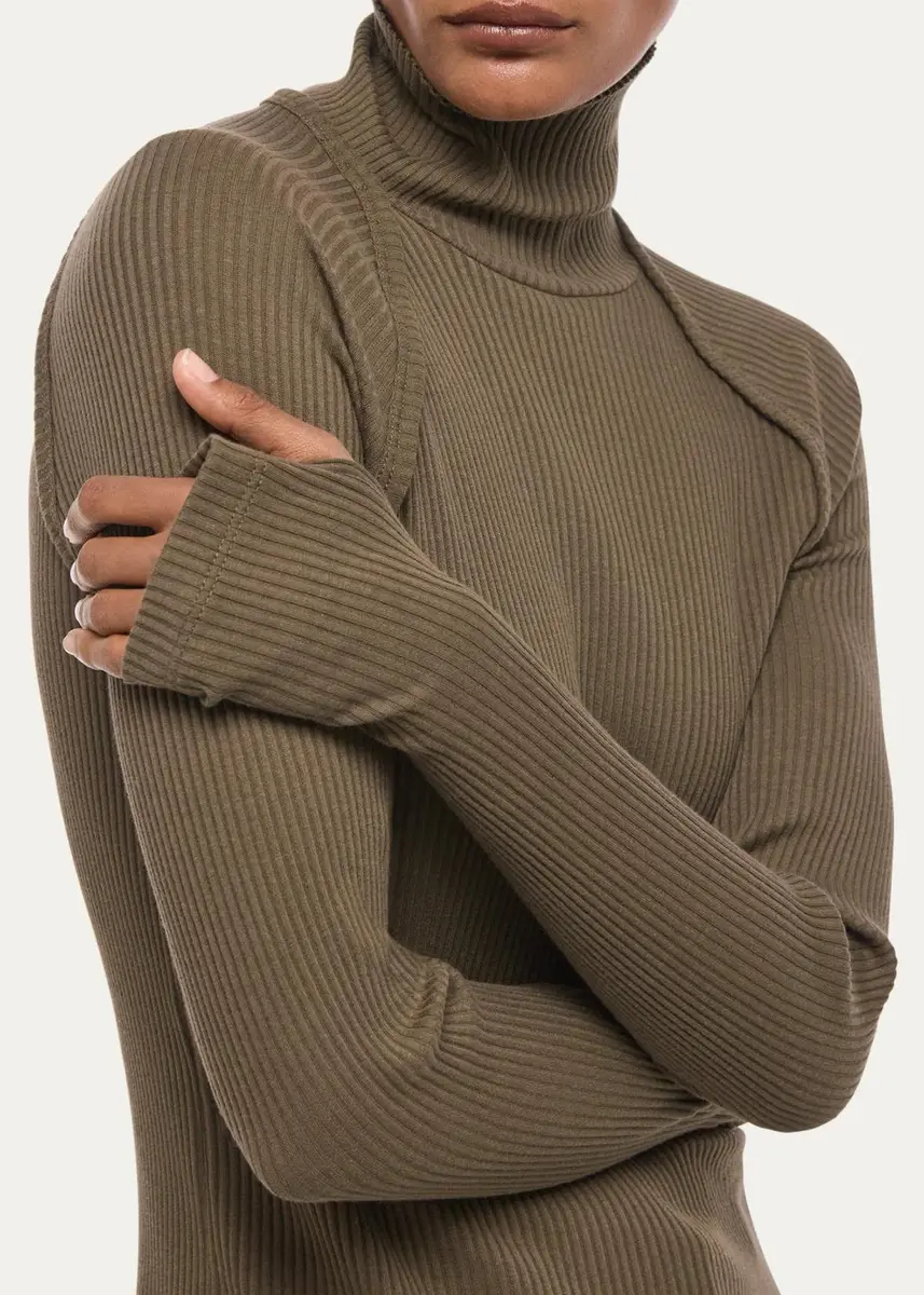 Helmut Lang Rib-Knit Shrug Turtleneck | Thumbnail 5 Helmut Lang Rib-Knit Shrug Turtleneck | Thumbnail 5
