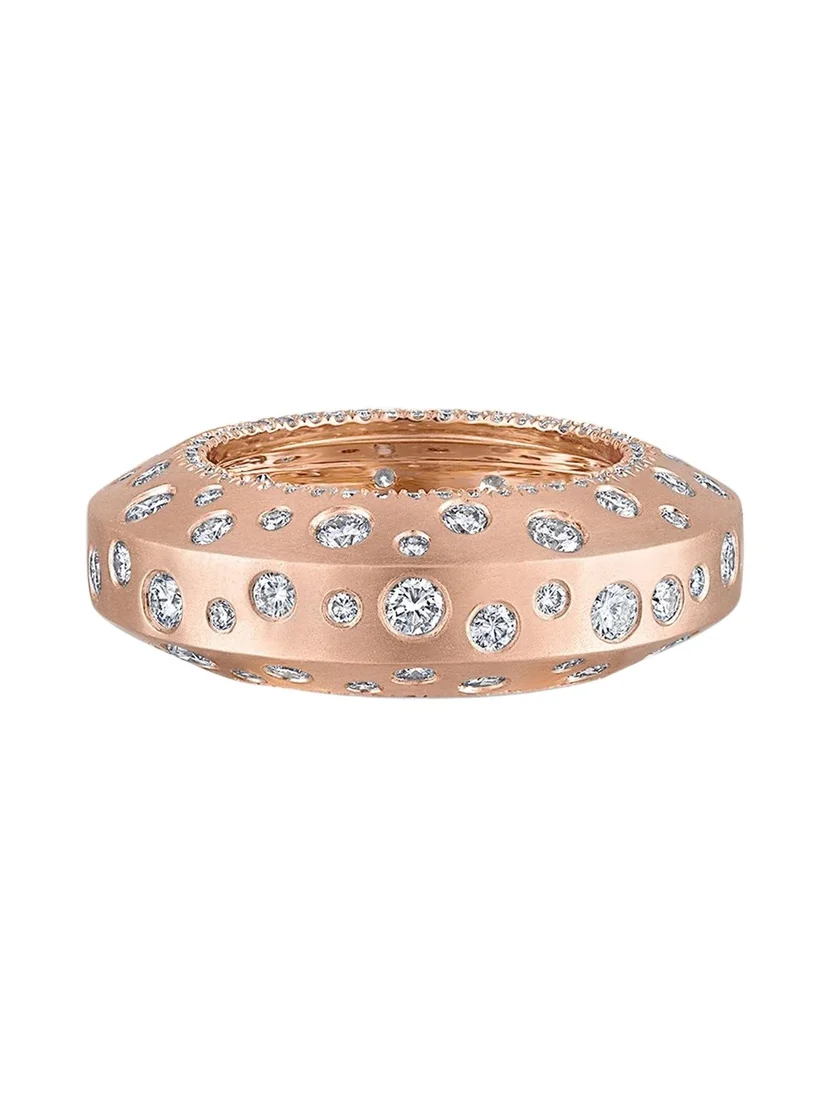 Reza Tour 18K Rose Gold Diamond Ecrou Satin Ring