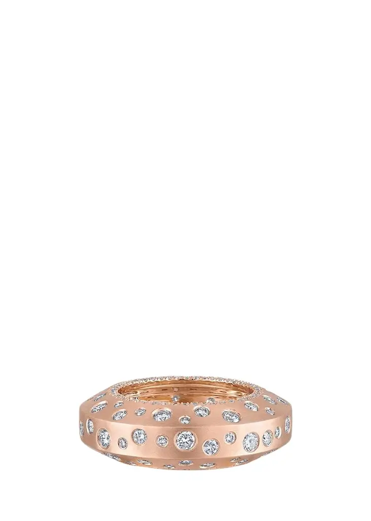Reza Tour 18K Rose Gold Diamond Ecrou Satin Ring