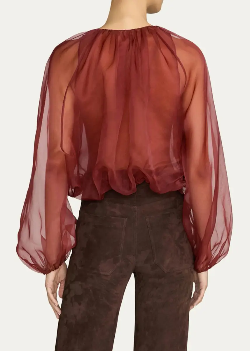 Frame The Sheer Balloon Blouse | Thumbnail 3 Frame The Sheer Balloon Blouse | Thumbnail 3