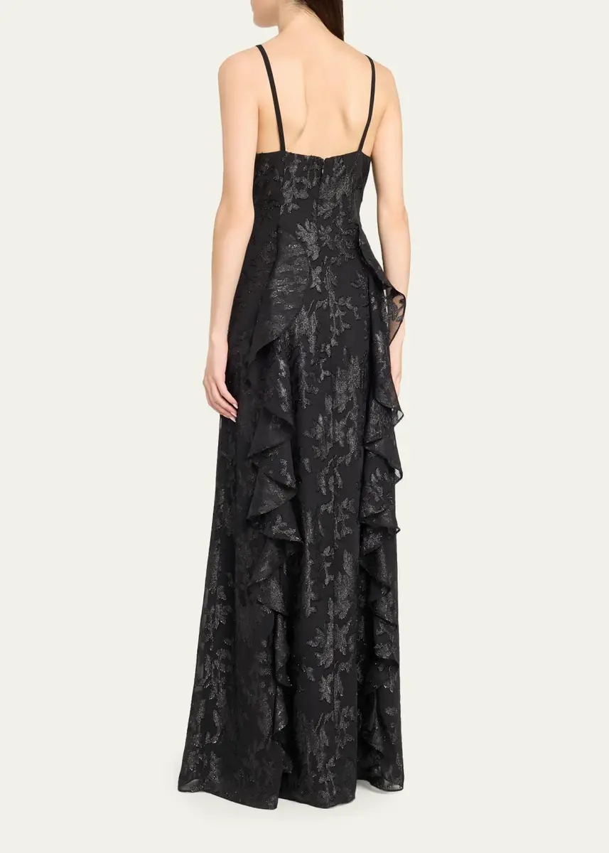 Ramy Brook Penelope Flocked Ruffled Gown | Thumbnail 3 Ramy Brook Penelope Flocked Ruffled Gown | Thumbnail 3