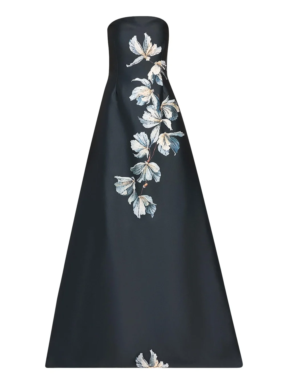 Beaded Floral Mikado A-Line Gown Beaded Floral Mikado A-Line Gown