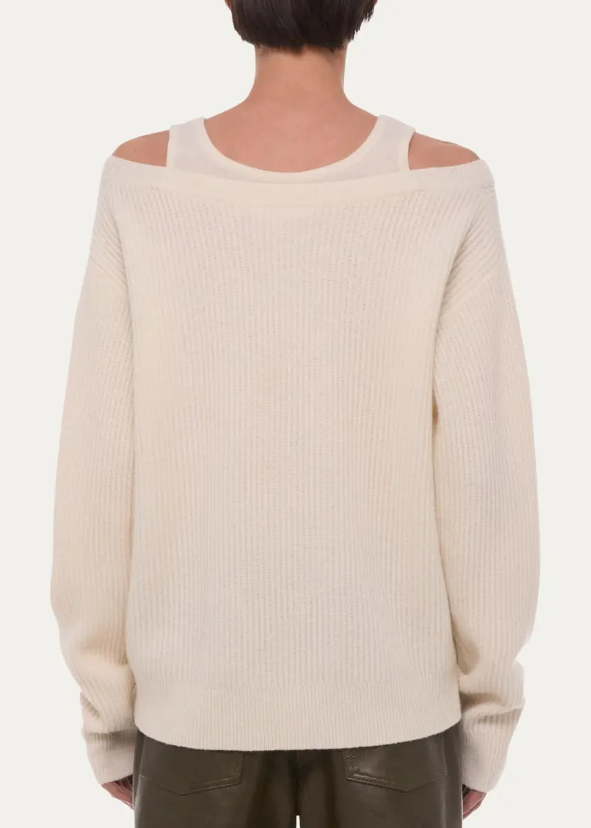 Helmut Lang Cold-Shoulder Wool Top | Thumbnail 3 Helmut Lang Cold-Shoulder Wool Top | Thumbnail 3