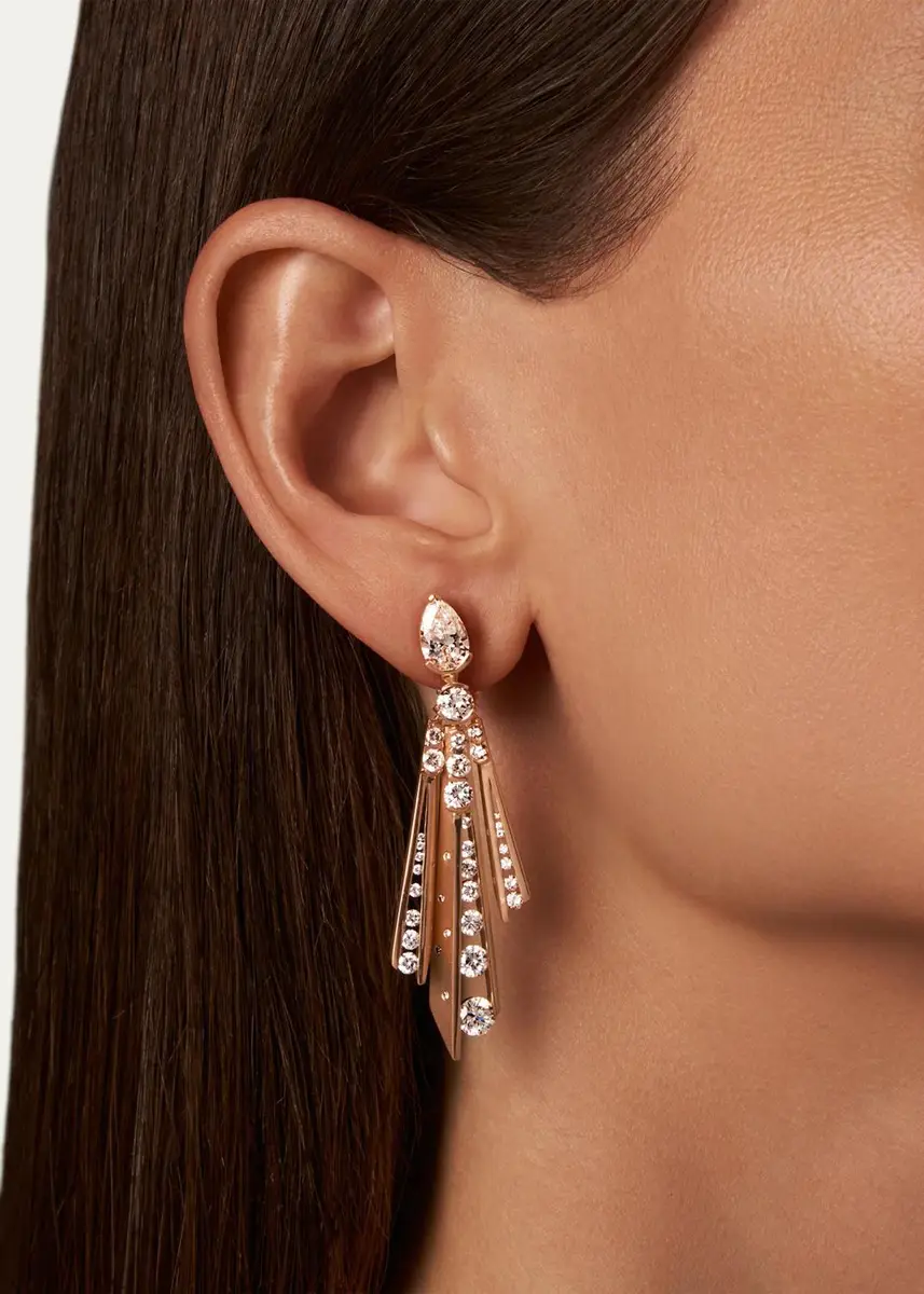 Reza Dune 18K Rose Gold Diamond Construct Earrings | Thumbnail 2 Reza Dune 18K Rose Gold Diamond Construct Earrings | Thumbnail 2