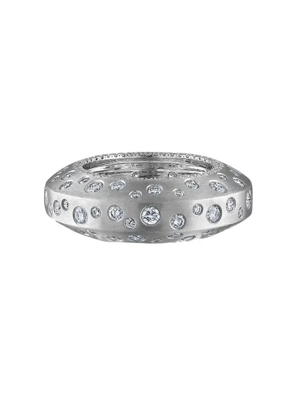 Tour 18K White Gold Diamond Ecrou Satin Ring Tour 18K White Gold Diamond Ecrou Satin Ring