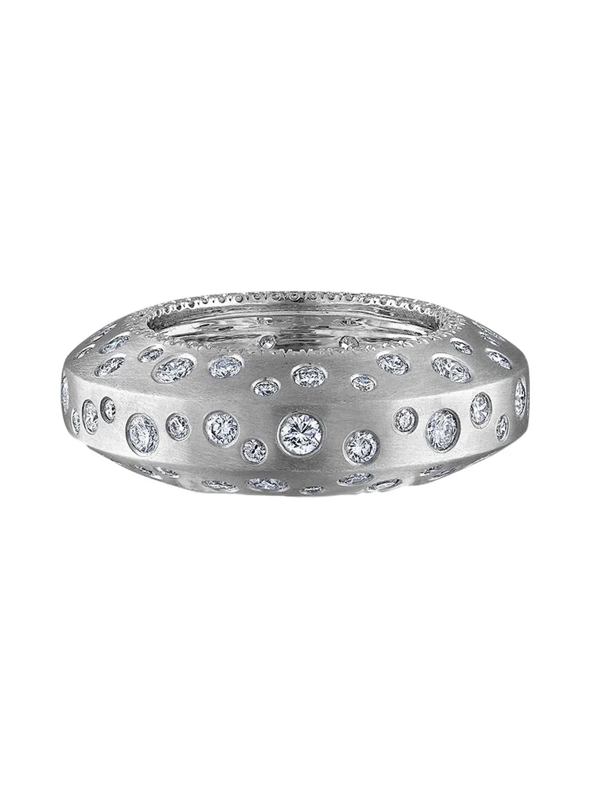 Tour 18K White Gold Diamond Ecrou Satin Ring