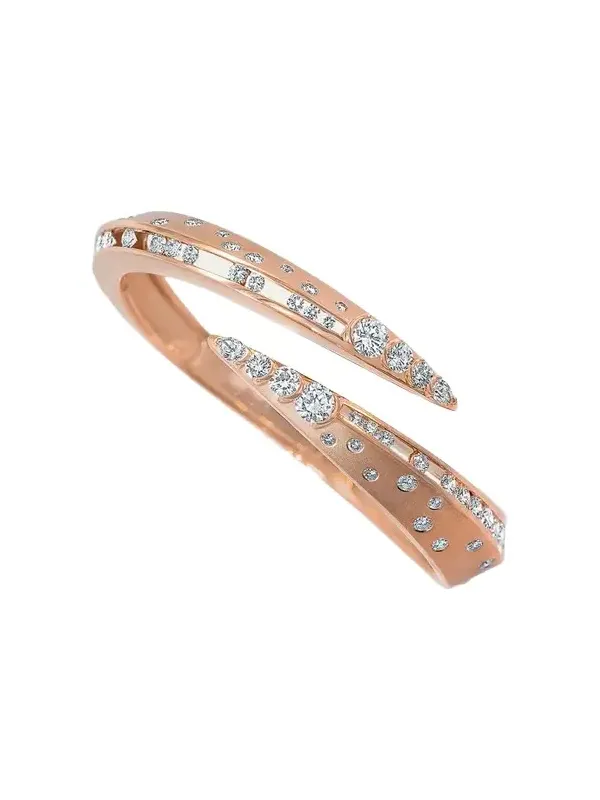 Dune 18K Rose Gold Diamond Eventail Narrow Cuff Bracelet