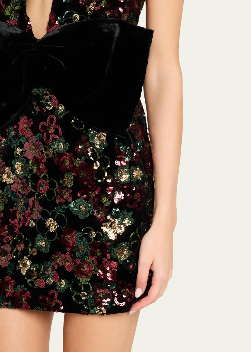 Ramy Brook Kimberly Plunging Floral Sequin Mini Dress | Thumbnail 5 Ramy Brook Kimberly Plunging Floral Sequin Mini Dress | Thumbnail 5