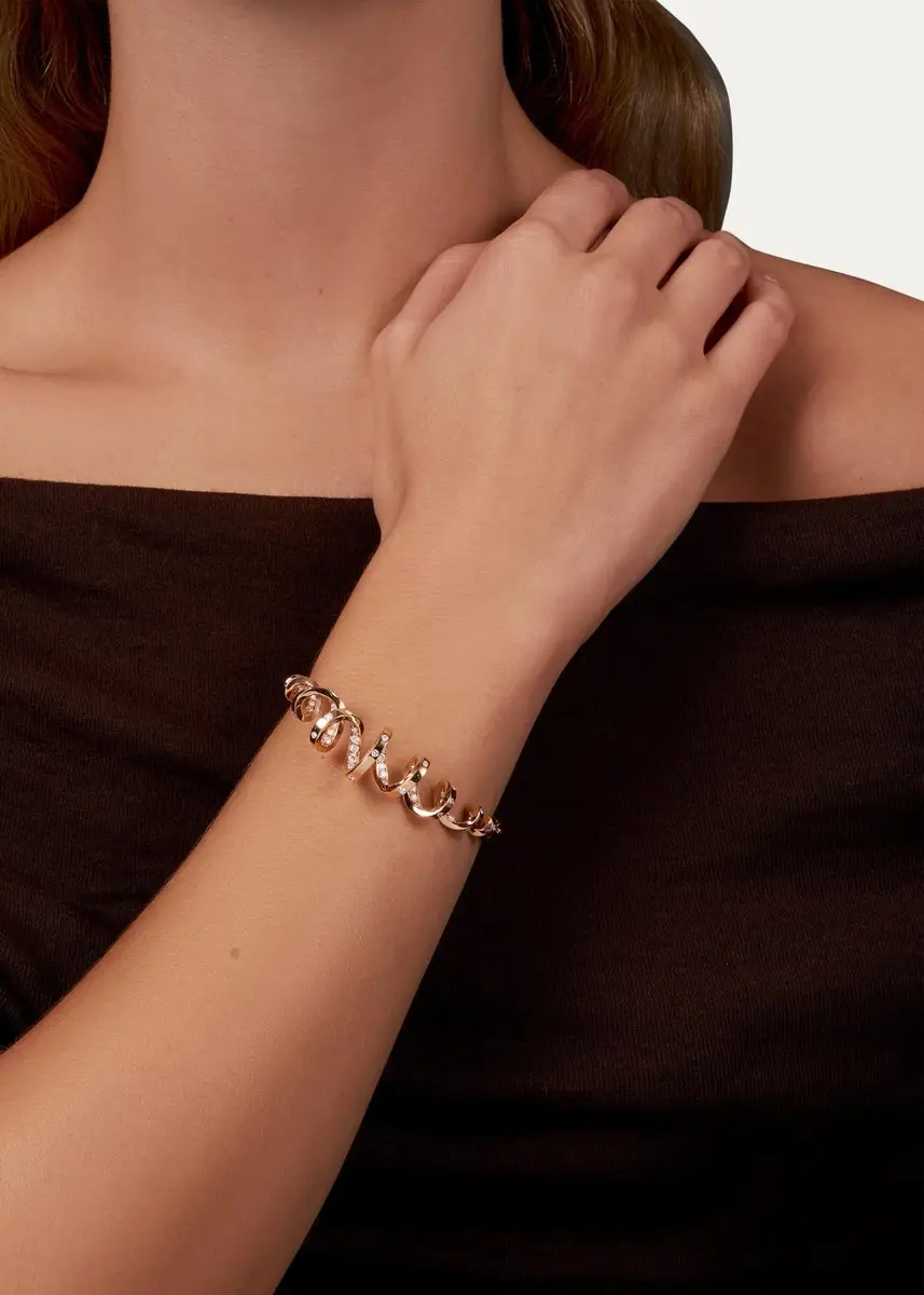 Reza Ruban 18K Rose Gold Diamond Narrow Bracelet | Thumbnail 2 Reza Ruban 18K Rose Gold Diamond Narrow Bracelet | Thumbnail 2