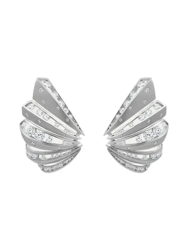 Dune Blackened 18K White Gold Diamond Sunray Earrings Dune Blackened 18K White Gold Diamond Sunray Earrings