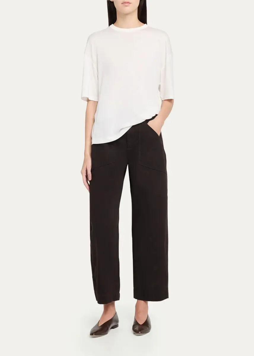 Vince Washed Cotton Twill Mid-Rise Utility Pants | Thumbnail 2 Vince Washed Cotton Twill Mid-Rise Utility Pants | Thumbnail 2