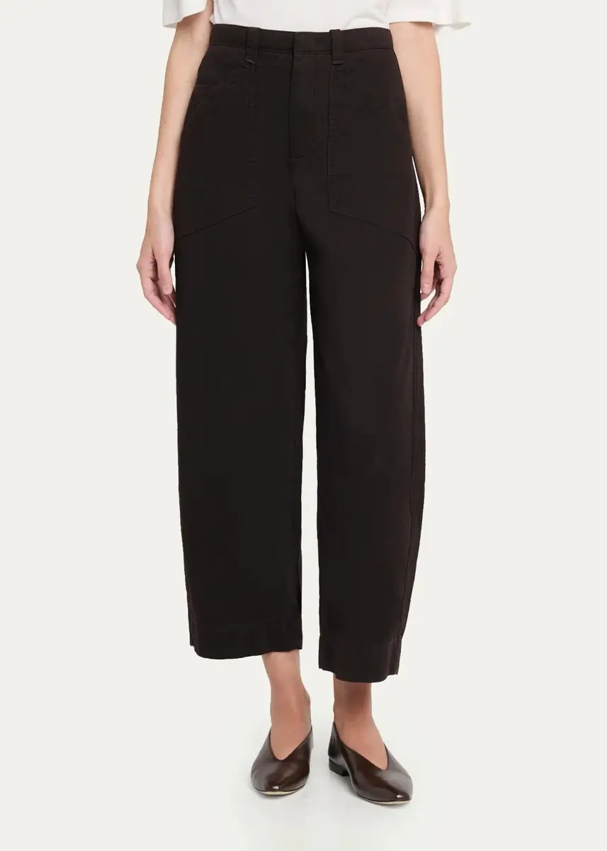 Vince Washed Cotton Twill Mid-Rise Utility Pants | Thumbnail 4 Vince Washed Cotton Twill Mid-Rise Utility Pants | Thumbnail 4