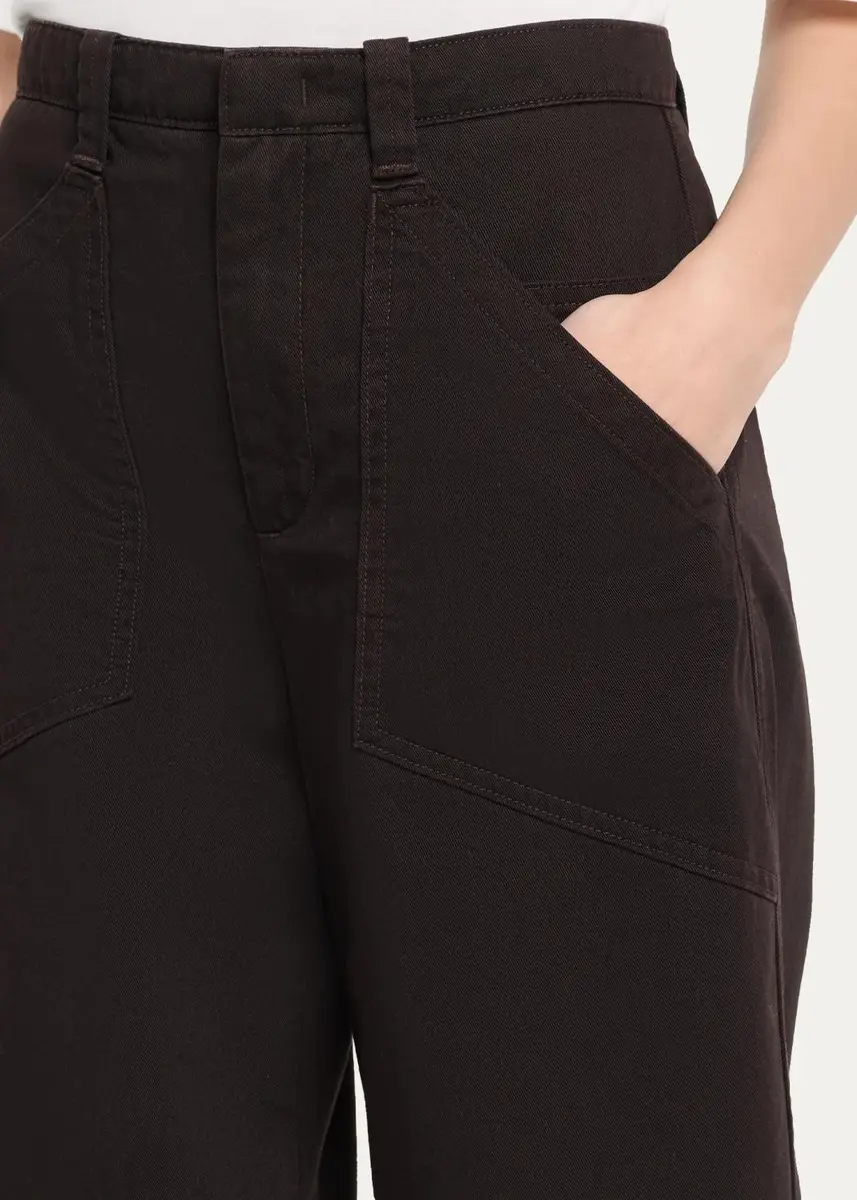 Vince Washed Cotton Twill Mid-Rise Utility Pants | Thumbnail 5 Vince Washed Cotton Twill Mid-Rise Utility Pants | Thumbnail 5