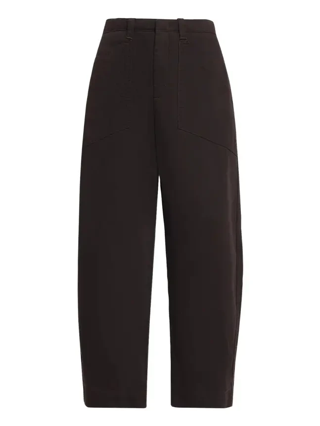 Vince Washed Cotton Twill Mid-Rise Utility Pants
