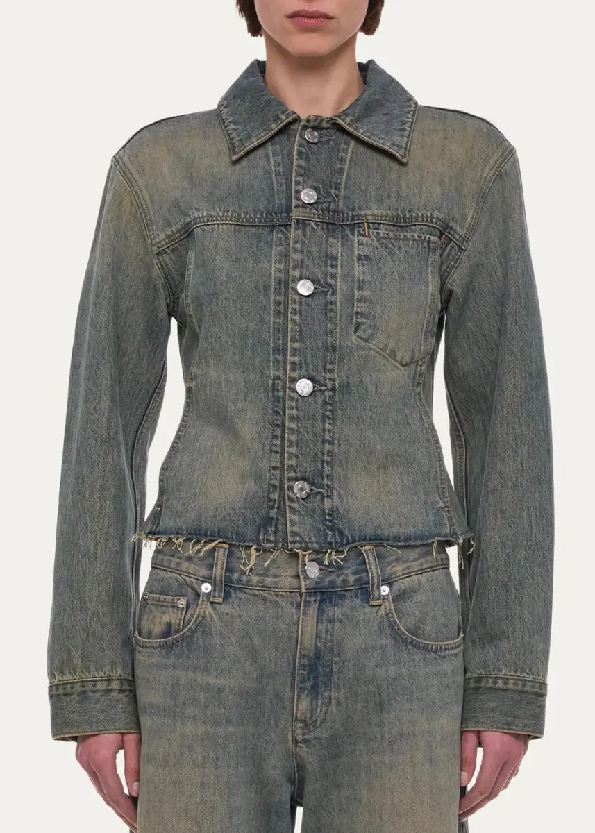 Helmut Lang Raw Hem Denim Trucker Jacket | Thumbnail 4 Helmut Lang Raw Hem Denim Trucker Jacket | Thumbnail 4