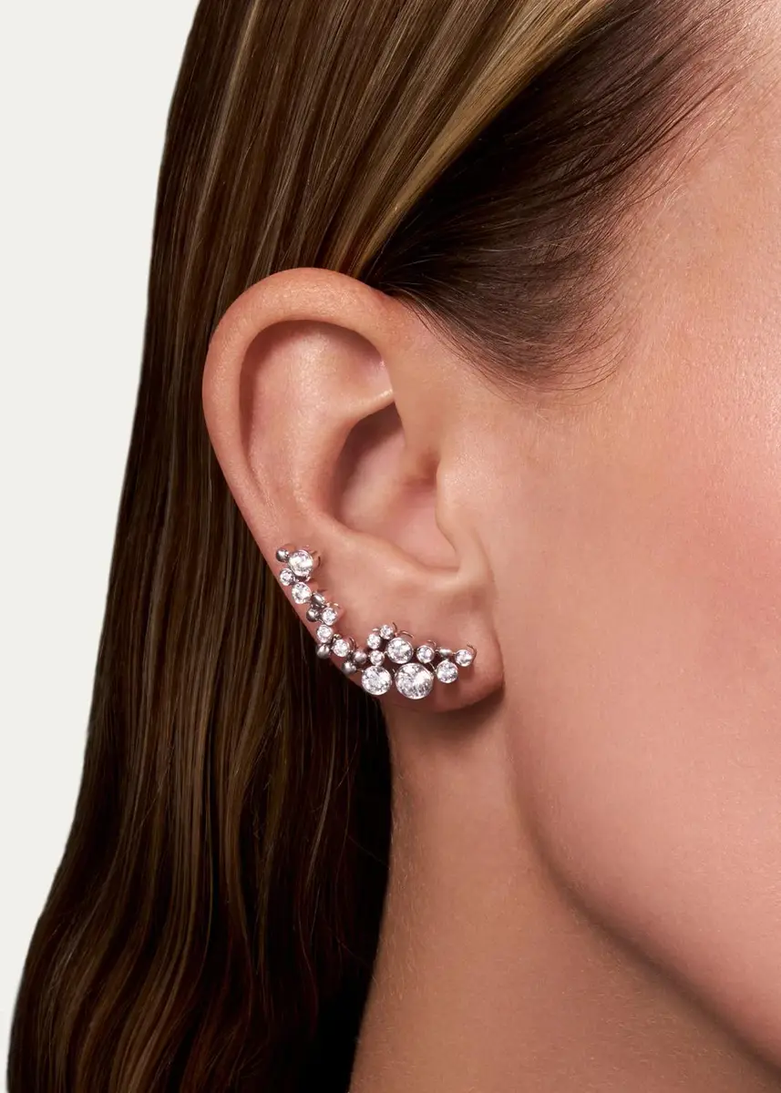 Reza Petillant 18K White Gold Diamond Climber Earrings | Thumbnail 2 Reza Petillant 18K White Gold Diamond Climber Earrings | Thumbnail 2