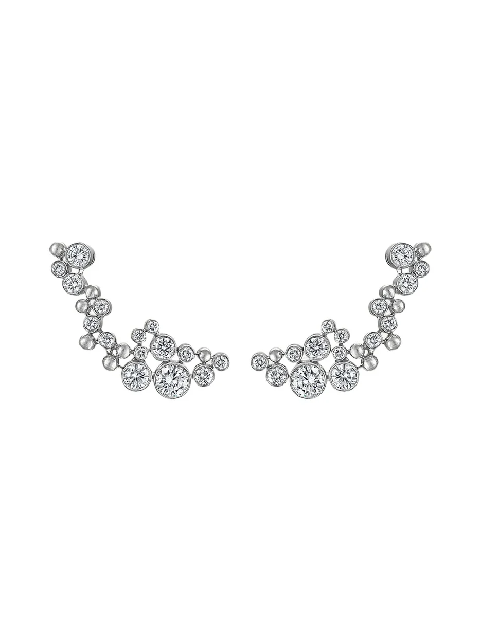 Petillant 18K White Gold Diamond Climber Earrings