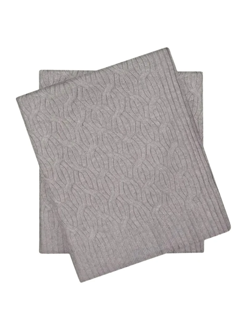 Modern Cable-Knit Cashmere Throw, 56" x 72" Modern Cable-Knit Cashmere Throw, 56" x 72"