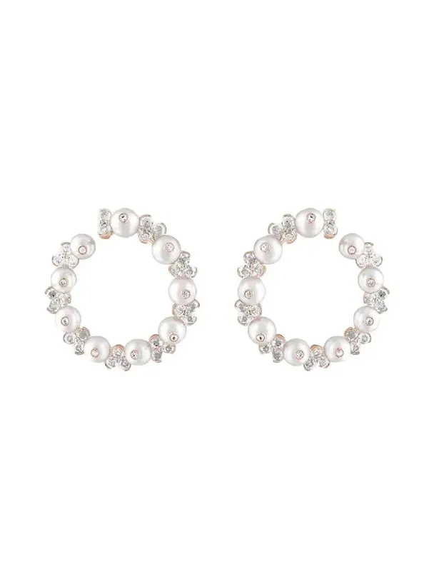 Nature 18K Rose Gold White Diamond and Pearl Farandola Earrings Nature 18K Rose Gold White Diamond and Pearl Farandola Earrings