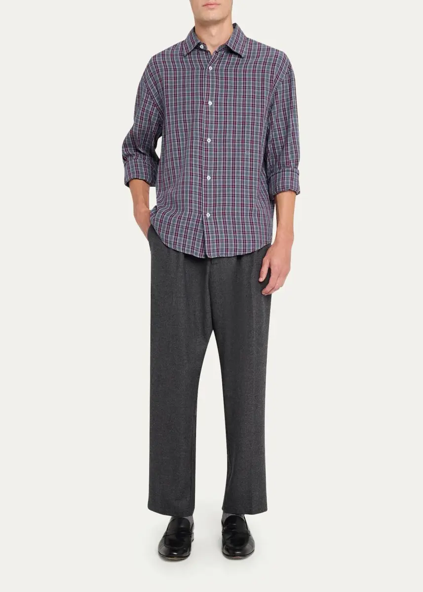 Massimo Alba Men's Plaid Cotton Button-Front Shirt | Thumbnail 2