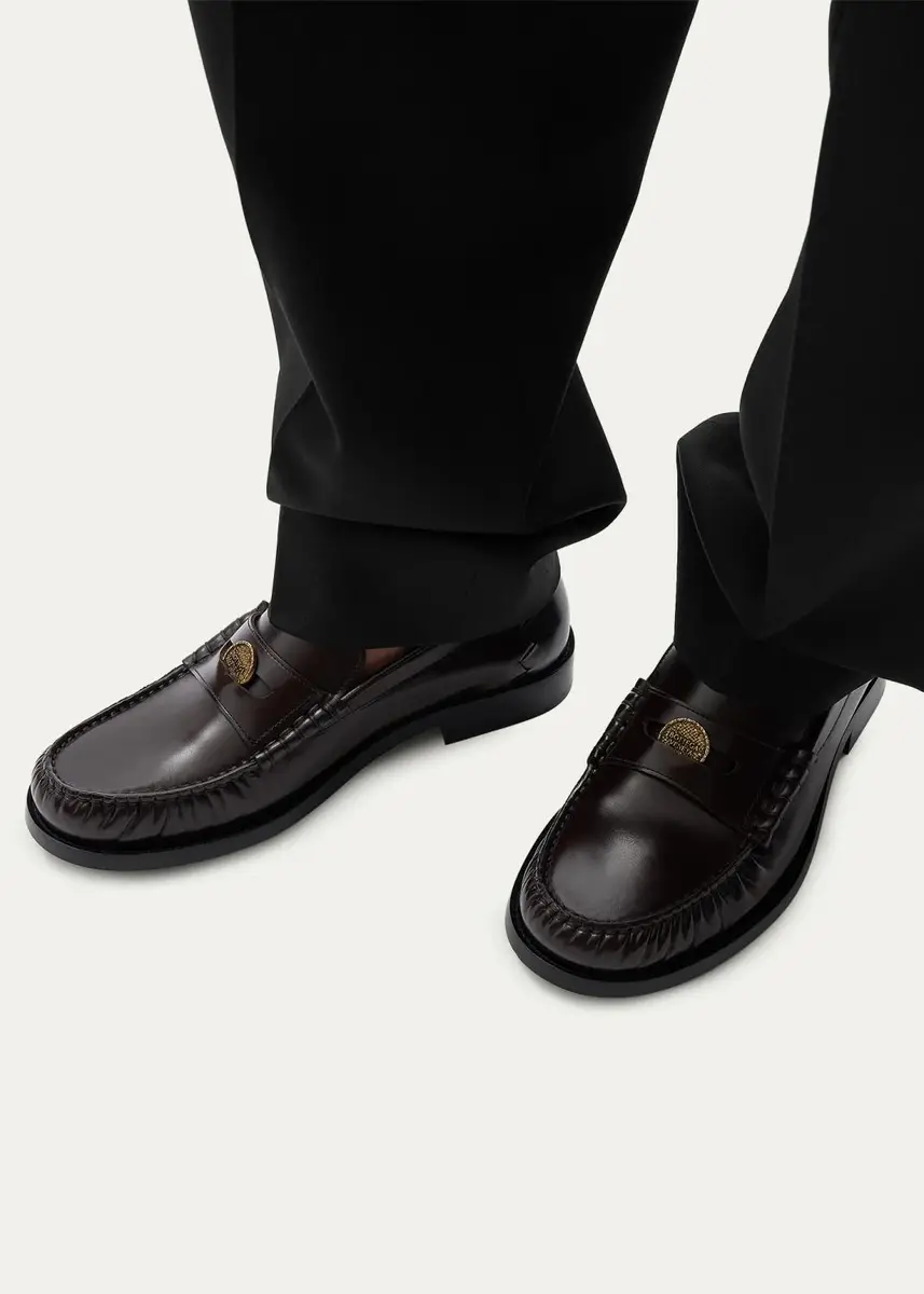 Brunello Cucinelli Men's Leather Penny Loafers | Thumbnail 2