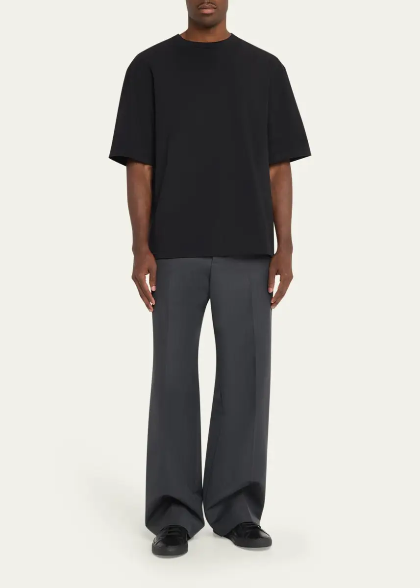 MORDECAI Men's Jersey Back-Stripe Oversized Crewneck T-Shirt | Thumbnail 2 MORDECAI Men's Jersey Back-Stripe Oversized Crewneck T-Shirt | Thumbnail 2