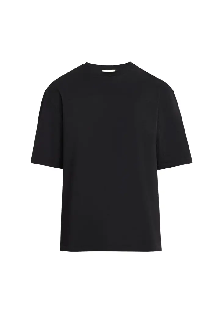 MORDECAI Men's Jersey Back-Stripe Oversized Crewneck T-Shirt