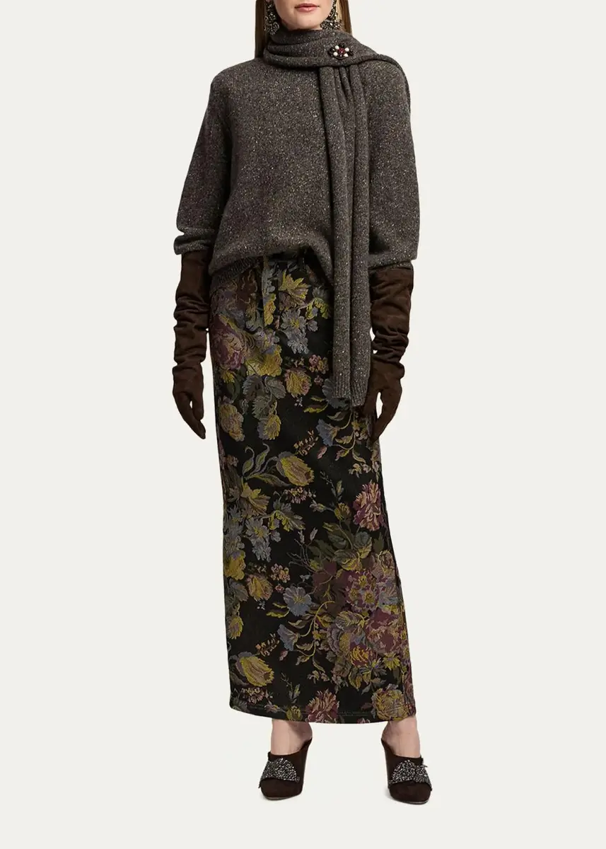 Ralph Lauren Collection Fontaine Floral Jacquard Skirt | Thumbnail 2 Ralph Lauren Collection Fontaine Floral Jacquard Skirt | Thumbnail 2