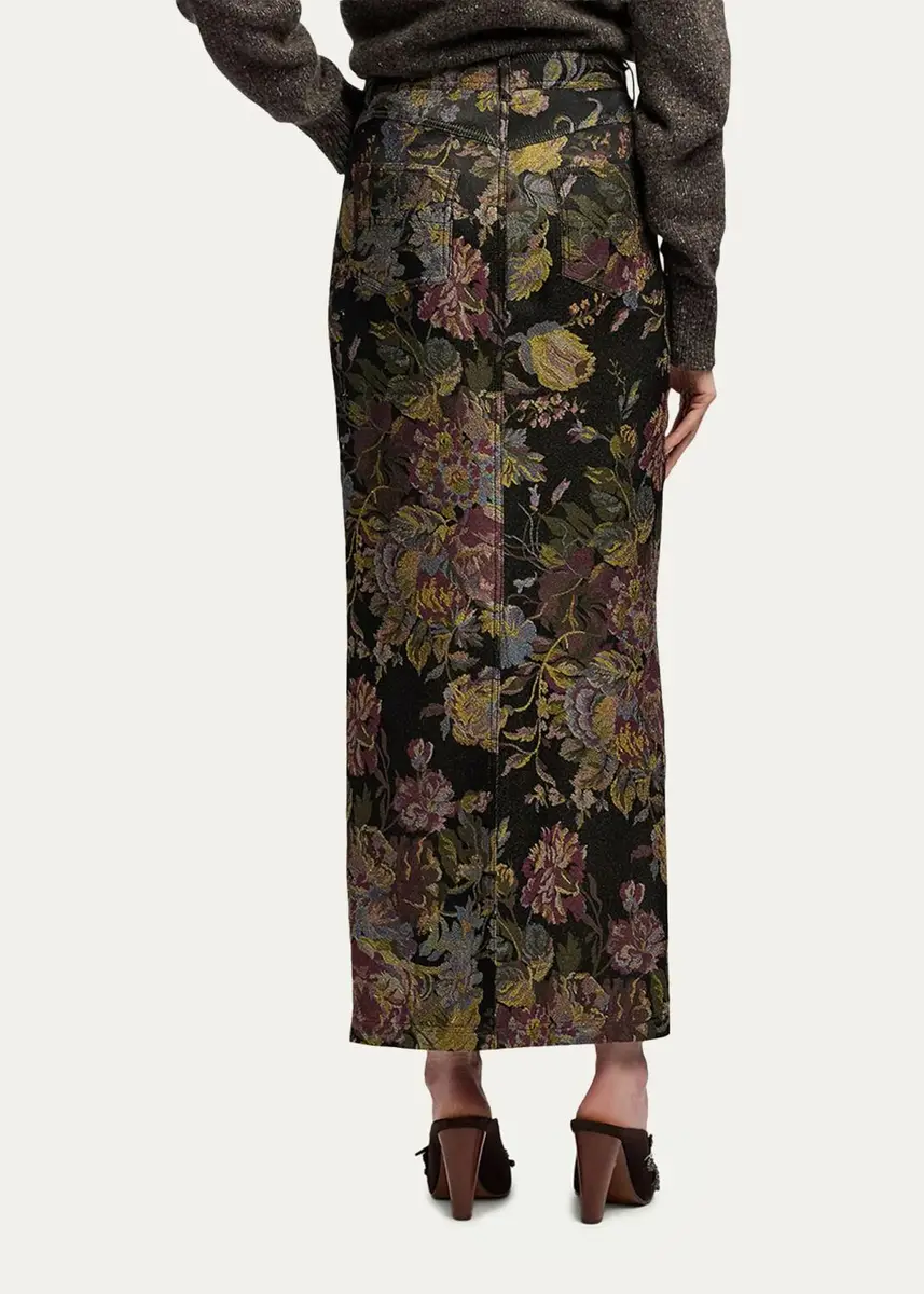 Ralph Lauren Collection Fontaine Floral Jacquard Skirt | Thumbnail 3 Ralph Lauren Collection Fontaine Floral Jacquard Skirt | Thumbnail 3