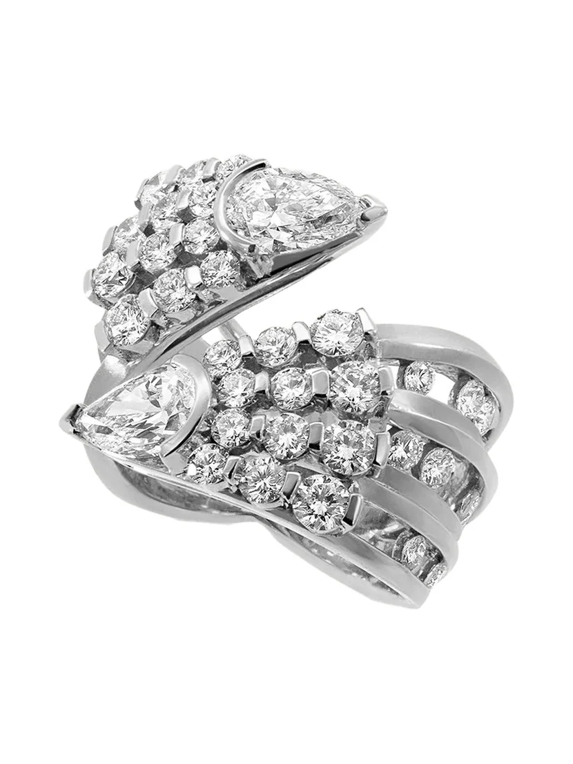 Dune 18K White Gold Diamond Eventail Ring Dune 18K White Gold Diamond Eventail Ring