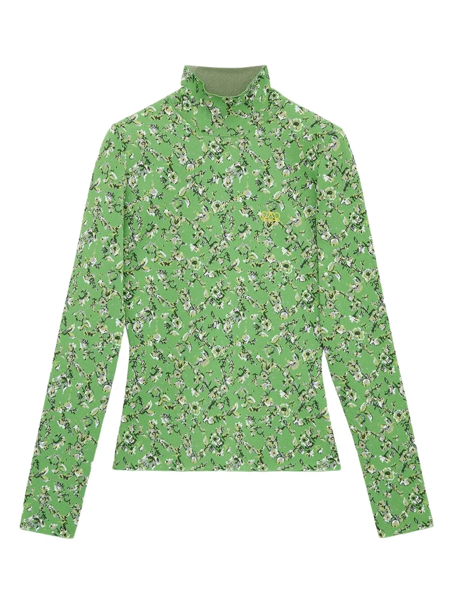 Loewe Mock Turtleneck Floral Top
