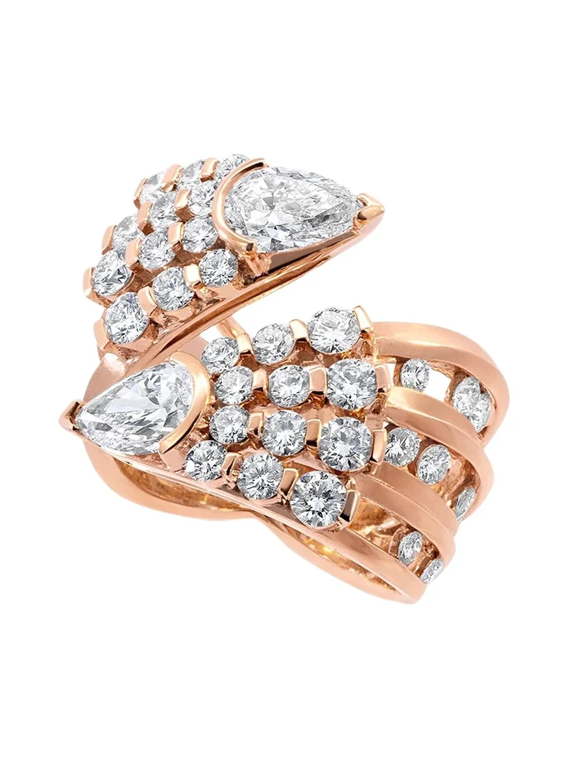 Dune 18K Rose Gold Diamond Eventail Ring Dune 18K Rose Gold Diamond Eventail Ring