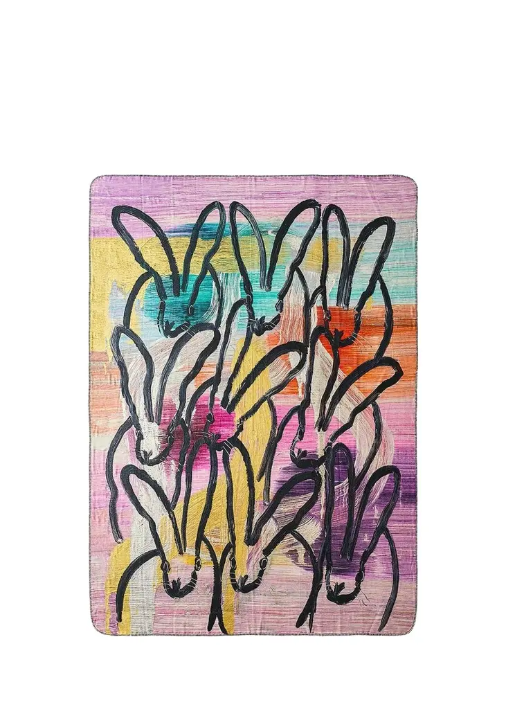 Hunt Slonem Best Bunnies Reversible Throw Blanket, 60" x 80"