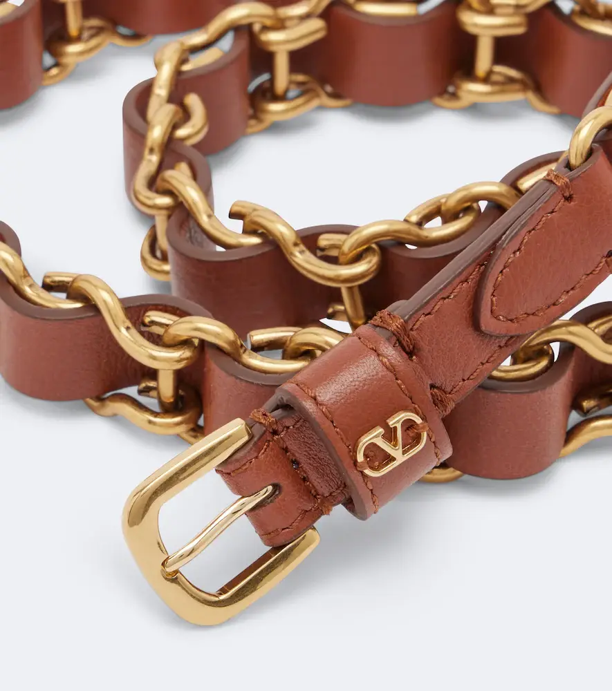 Valentino Garavani VLogo chain and leather belt | Thumbnail 2 Valentino Garavani VLogo chain and leather belt | Thumbnail 2