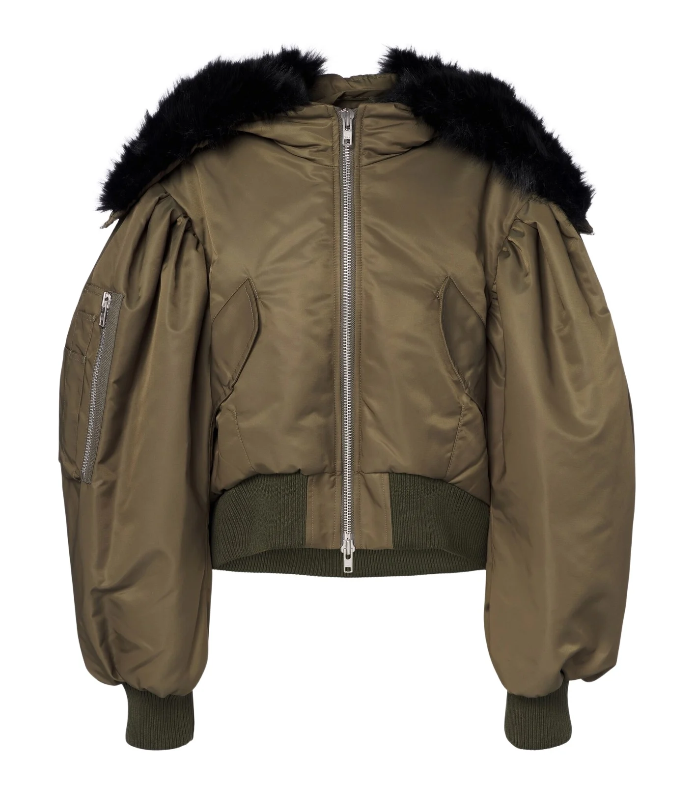 Padded hooded bomber jacket