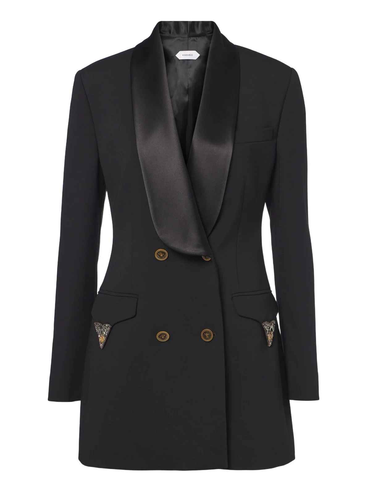 Versace Embellished wool tuxedo jacket