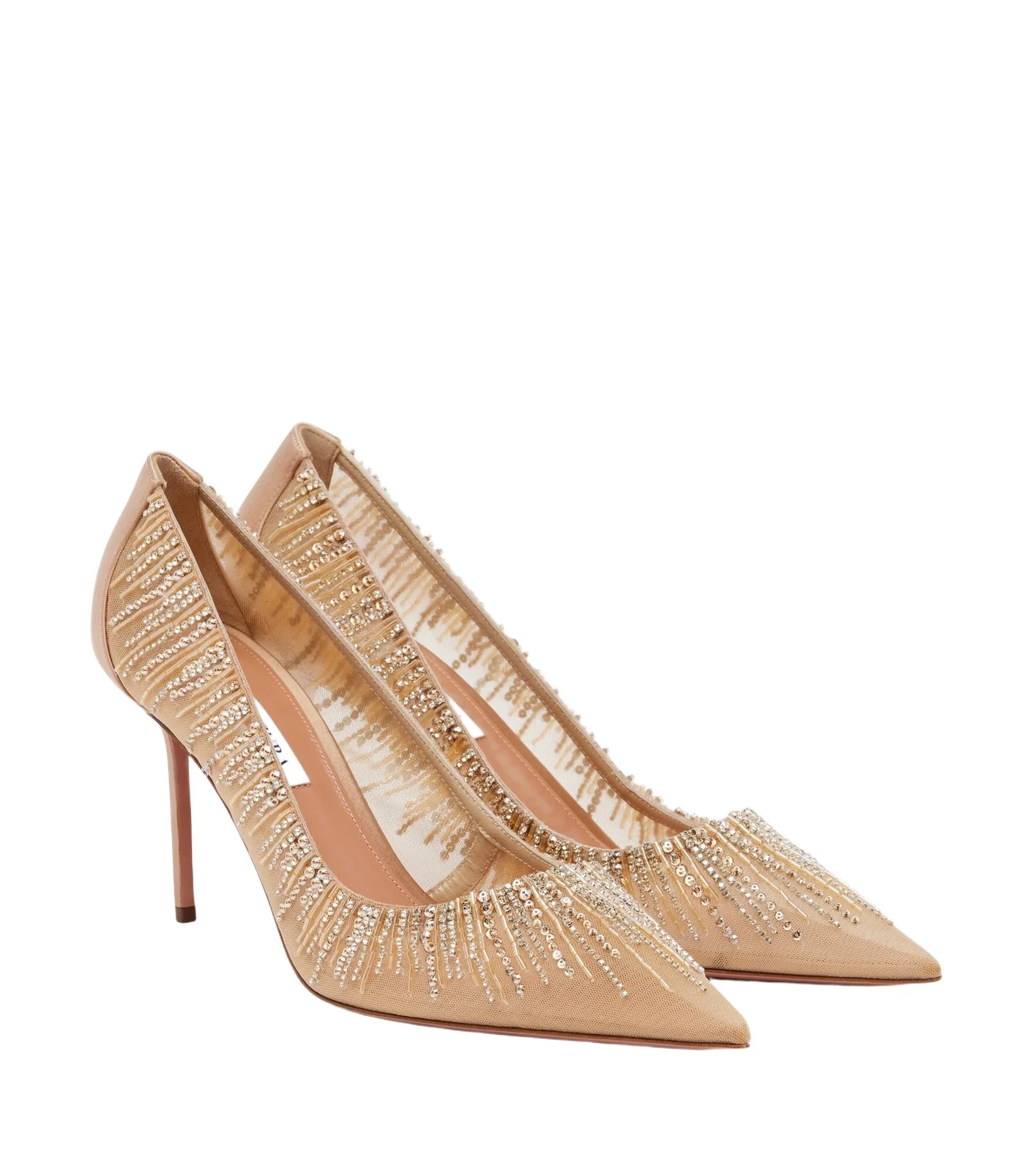 Soft Sky embellished tulle and satin pumps Soft Sky embellished tulle and satin pumps