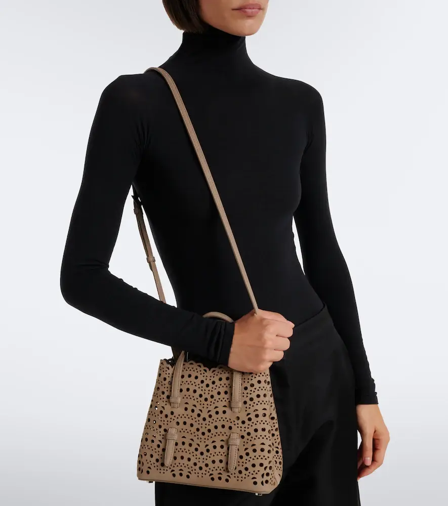 Alaïa Alaïa Mina 20 Vienne suede top-handle bag | Thumbnail 2 Alaïa Alaïa Mina 20 Vienne suede top-handle bag | Thumbnail 2