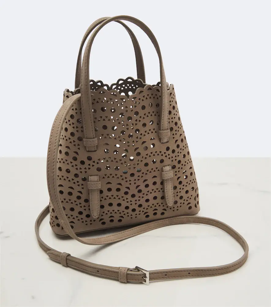 Alaïa Alaïa Mina 20 Vienne suede top-handle bag | Thumbnail 4 Alaïa Alaïa Mina 20 Vienne suede top-handle bag | Thumbnail 4