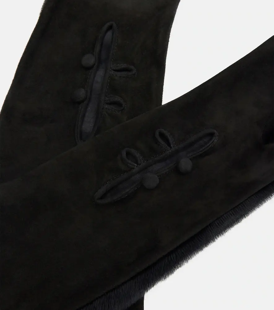 Alaïa Alaïa Calf hair and suede gloves | Thumbnail 2