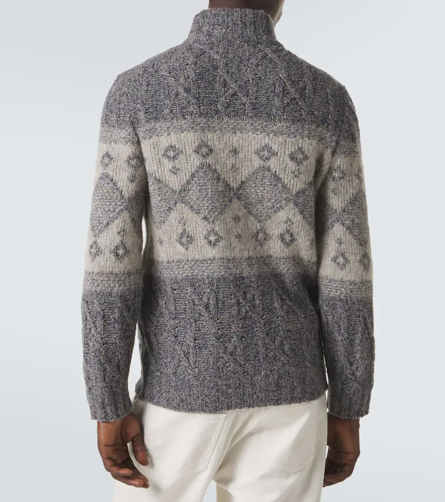 Brunello Cucinelli Fair Isle wool, silk, and cashmere cardigan | Thumbnail 2 Brunello Cucinelli Fair Isle wool, silk, and cashmere cardigan | Thumbnail 2