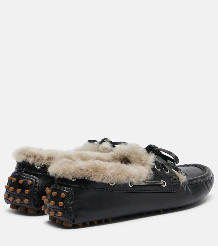 Brunello Cucinelli Monili shearling boat shoes | Thumbnail 3 Brunello Cucinelli Monili shearling boat shoes | Thumbnail 3