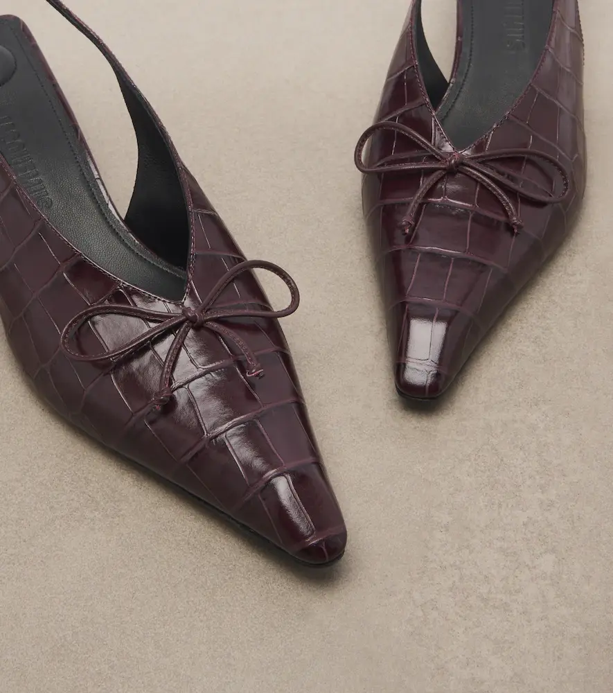 Jacquemus Cubisto croc-effect leather slingback pumps | Thumbnail 2 Jacquemus Cubisto croc-effect leather slingback pumps | Thumbnail 2