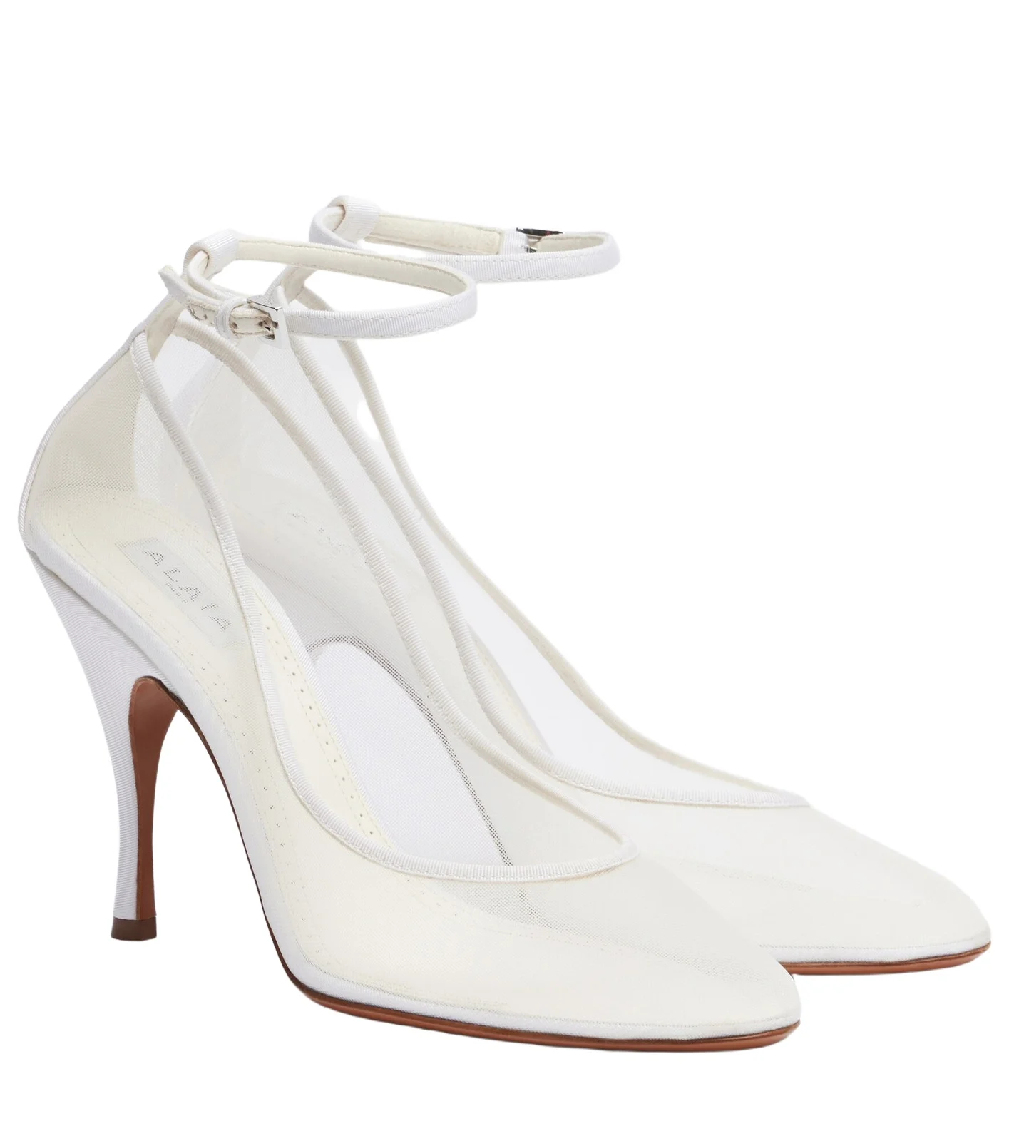 Alaïa Grosgrain-trimmed mesh pumps Alaïa Grosgrain-trimmed mesh pumps