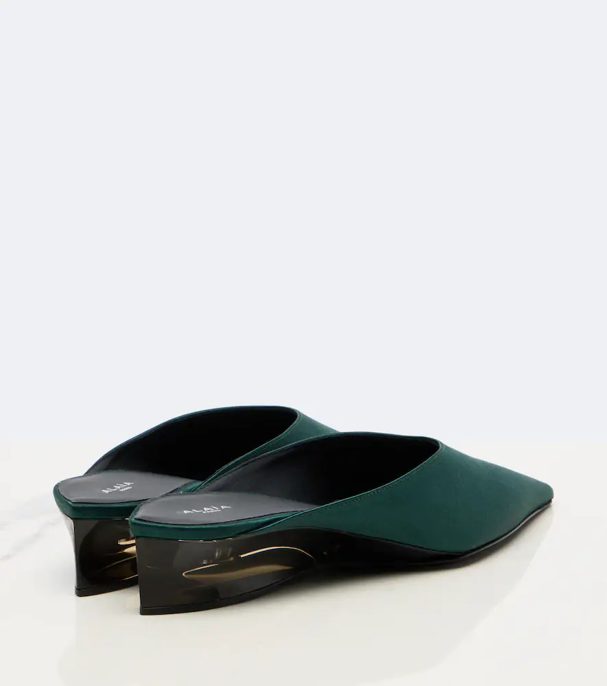 Alaïa Alaïa Invisible satin wedge mules | Thumbnail 3