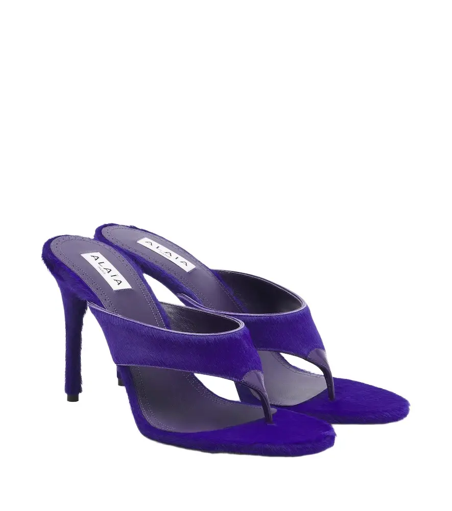 Alaïa Alaïa Infra calf hair thong sandals